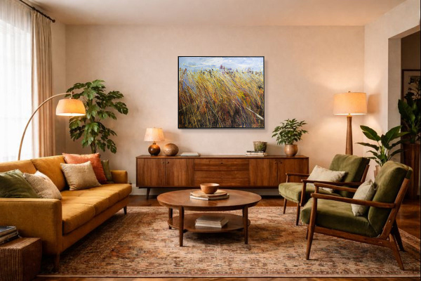Summer Dreams by Sara Malfer, original painting, in room