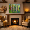 Forest Magic II by Sara Malfer, original painting, in room