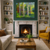 Forest Magic II by Sara Malfer, original painting, in room