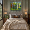 Forest Magic II by Sara Malfer, original painting, in room