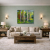 Forest Magic II by Sara Malfer, original painting, in room