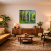Forest Magic II by Sara Malfer, original painting, in room