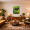 Forest Bathing by Sara Malfer, original painting, in room