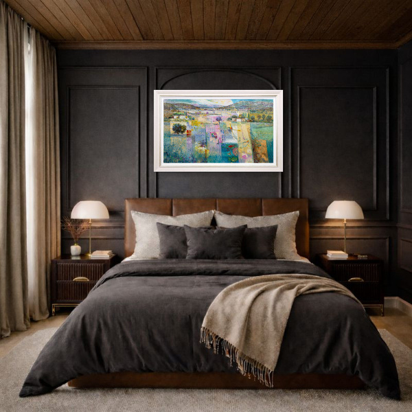Cool Breeze by Mario Malfer, original painting, in room