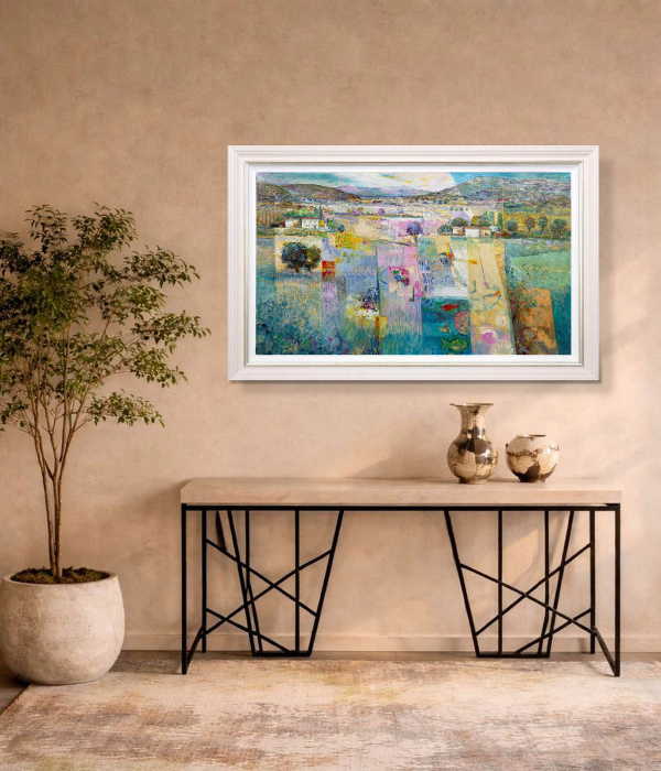 Cool Breeze by Mario Malfer, original painting, in room