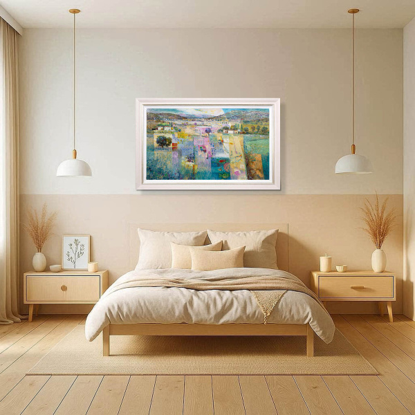 Cool Breeze by Mario Malfer, original painting, in room