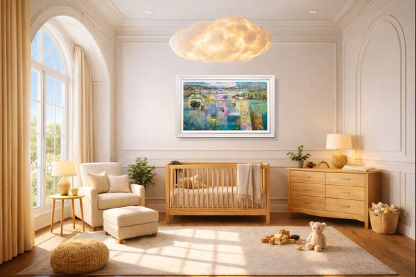 Cool Breeze by Mario Malfer, original painting, in room