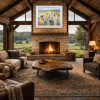 Masterful Landscape by Mario Malfer, original painting, in room