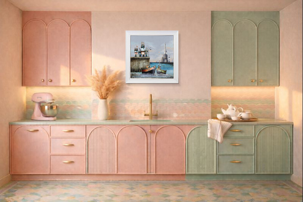 Nautical Romance (Original) by Gary Walton, original painting, in room