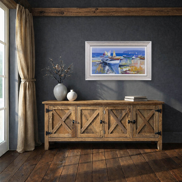 Pastel Hues by Fabio Constantino, original painting, in room