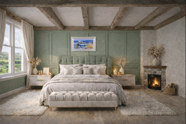 Pastel Hues by Fabio Constantino, original painting, in room