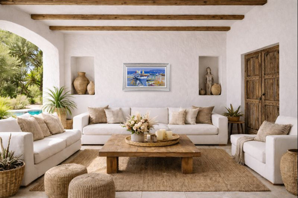 Pastel Hues by Fabio Constantino, original painting, in room