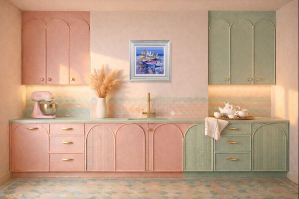 Sea Dreamers by Fabio Constantino, original painting, in room