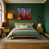 Mystic Forest by Sara Malfer, original painting, in room