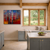 Mystic Forest by Sara Malfer, original painting, in room