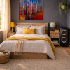 Mystic Forest by Sara Malfer, original painting, in room