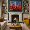 Mystic Forest by Sara Malfer, original painting, in room