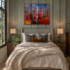 Mystic Forest by Sara Malfer, original painting, in room