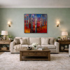 Mystic Forest by Sara Malfer, original painting, in room