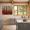 Playful Colours by Sara Malfer, original painting, in room