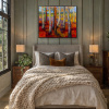 Playful Colours by Sara Malfer, original painting, in room
