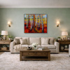 Playful Colours by Sara Malfer, original painting, in room