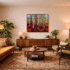 Playful Colours by Sara Malfer, original painting, in room