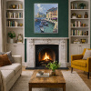 Southern Harbour, Italy by Frank Getty, original painting, in room