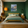 Southern Harbour, Italy by Frank Getty, original painting, in room