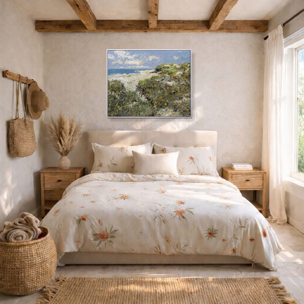 Camber Sands by Frank Getty, original painting, in room