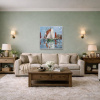 Sail Boats at The Marina by Frank Getty, original painting, in room
