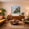 Beachside Walk by Frank Getty, original painting, in room