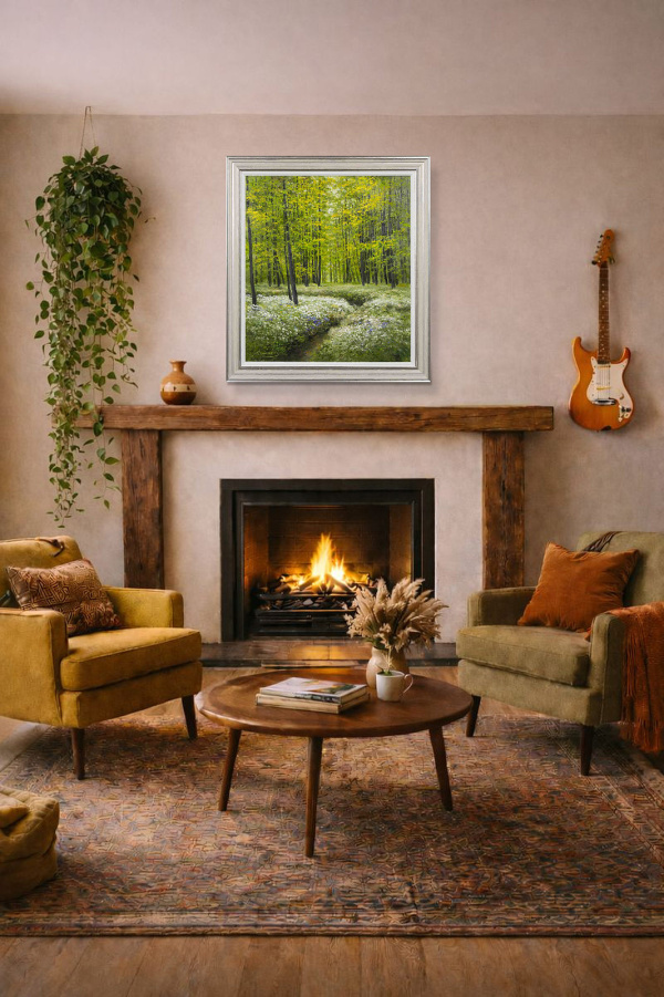 Freshness In The Forest by Gerhard Nesvadba, original painting, in room