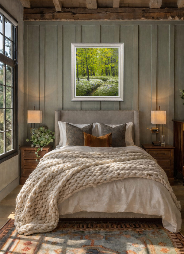 Freshness In The Forest by Gerhard Nesvadba, original painting, in room