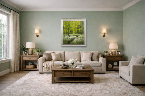 Freshness In The Forest by Gerhard Nesvadba, original painting, in room