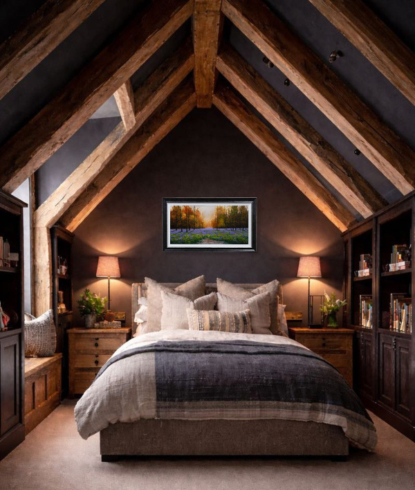 Campo De Lilas by Miguel Peidro, original painting, in room