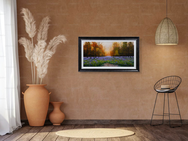 Campo De Lilas by Miguel Peidro, original painting, in room