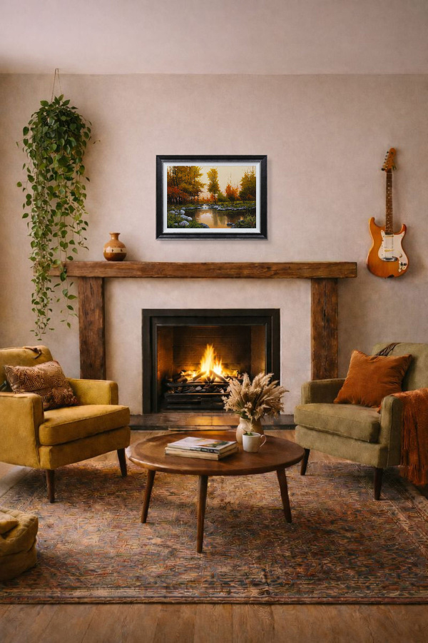 Paisaje En Dorados by Miguel Peidro, original painting, in room