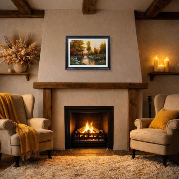 Paisaje En Dorados by Miguel Peidro, original painting, in room