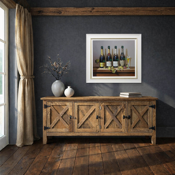 Champagne Medley by Zoltan Preiner, original painting, in room