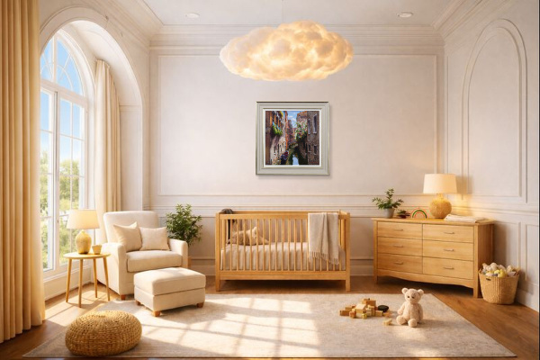 Exploring Venice by Raffaele Fiore, original painting, in room