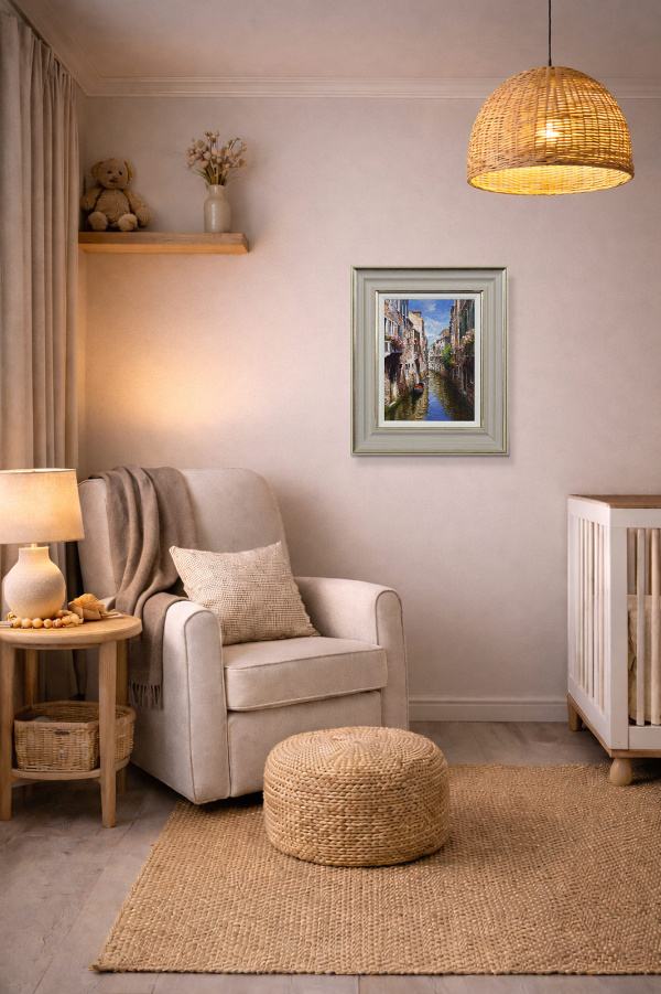 Beautiful Discovery by Raffaele Fiore, original painting, in room