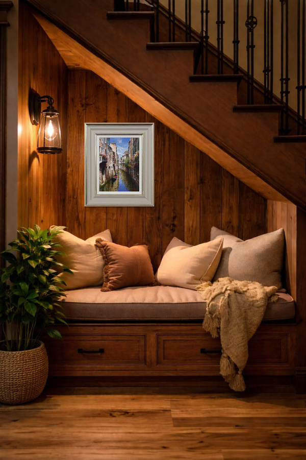 Beautiful Discovery by Raffaele Fiore, original painting, in room