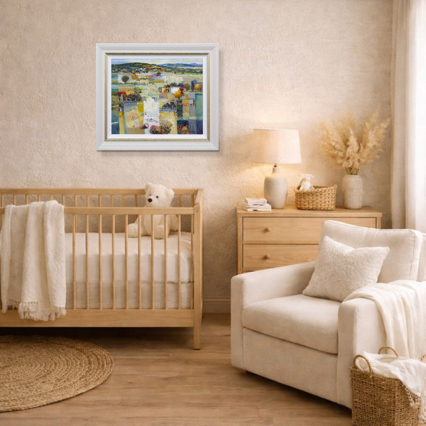 Between Sea & Land by Mario Malfer, original painting, in room