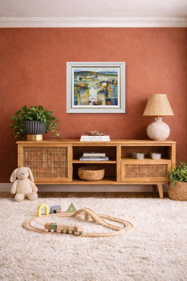 Between Sea & Land by Mario Malfer, original painting, in room