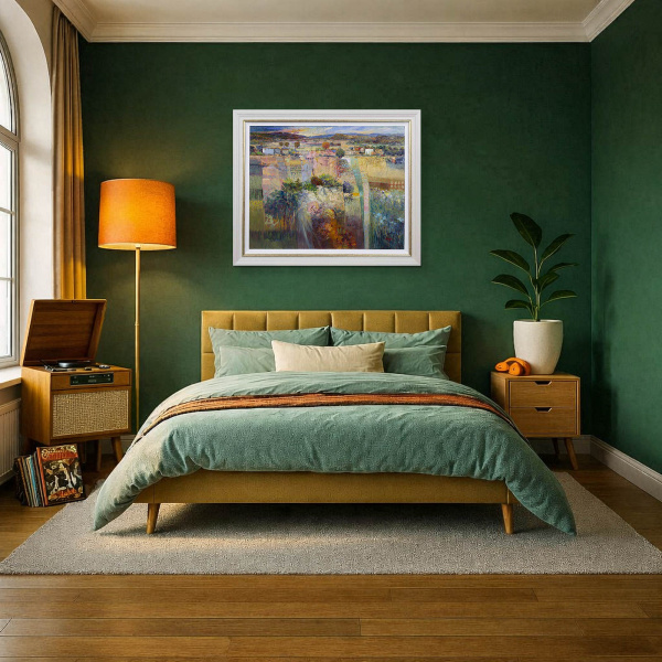 Dusk by Mario Malfer, original painting, in room