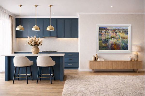 Dusk by Mario Malfer, original painting, in room