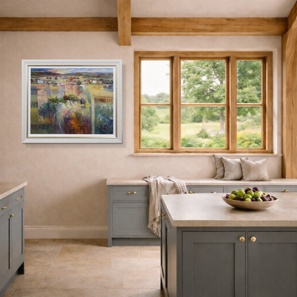 Dusk by Mario Malfer, original painting, in room