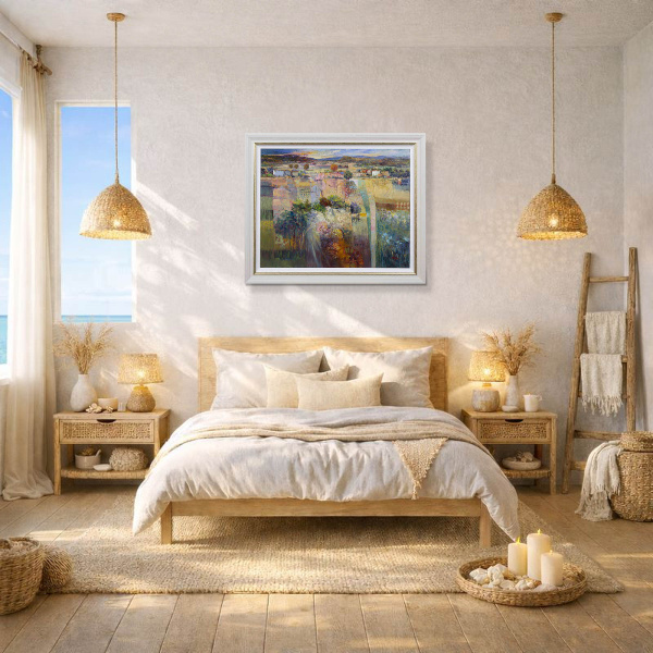 Dusk by Mario Malfer, original painting, in room