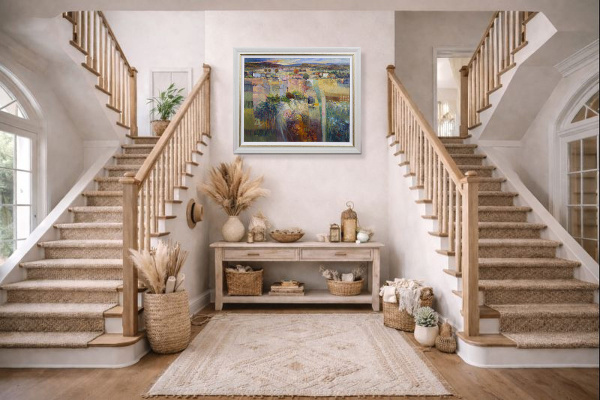 Dusk by Mario Malfer, original painting, in room